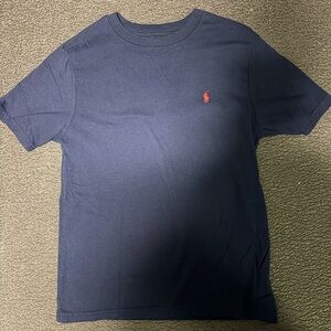 Boys Navy Blue T-Shirt with Red Logo